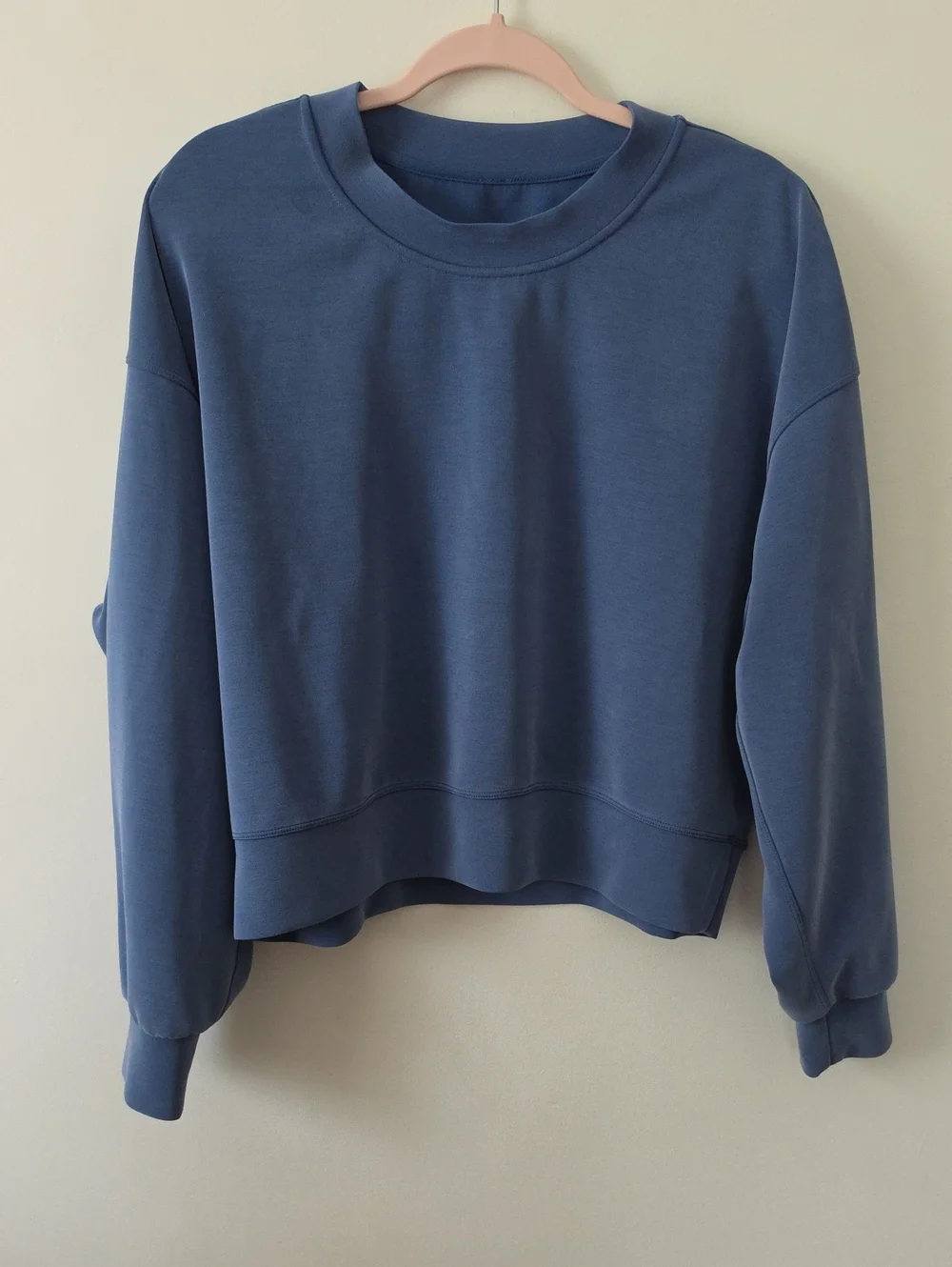 Lululemon Perfectly Oversized Cropped Crew Softstream Sweatshirt Blue Sz 8